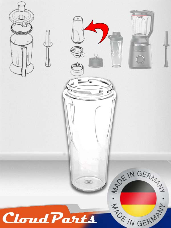 Bosch Seri 2-4-6 blenderlar ile uyumlu Smothie Hazırlama Şişesi (uyumluluğunu sorunuz)