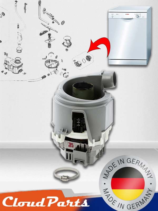 Bosch Bulaşık Makineleri ile uyumlu Pompa-Isıtma Yıkama Motoru (uyumluluğu sorunuz)