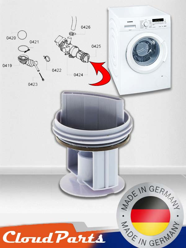 Bosch/Siemens/Profilo Çamaşır Makineleri ile uyumlu Boşaltma Pompası için Filtre (uyumluluğu sorunuz)