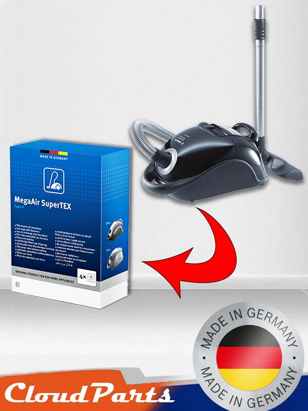 Bosch/Siemens/Profilo Elektrikli süpürgeleri ile uyumlu Kağıt Toz Torbası P Tipi - 4 kağıt torba ve 1 mikrofiltre (uyumluluğu sorunuz)