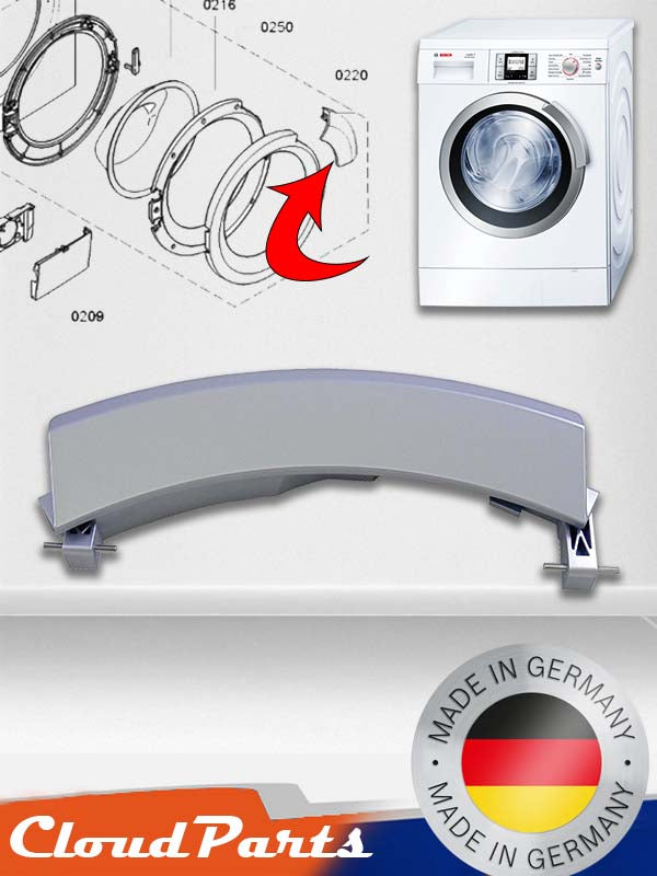 Çamaşır Makinesi Kapak Mandalı - Gri, Bosch ile Uyumlu