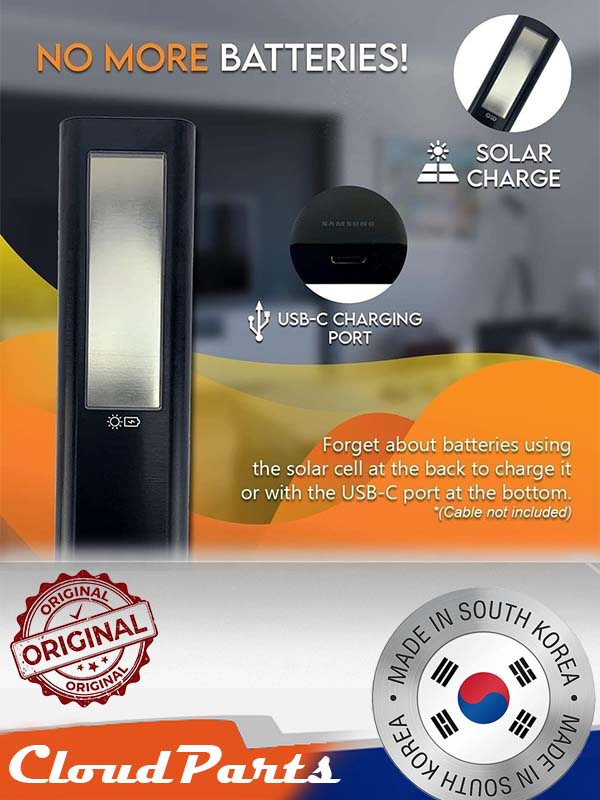 CloudParts Samsung Televizyonlar ile uyumlu Güneş Enerjili Orijinal Uzaktan Kumanda (uyumluluğunu sorunuz)