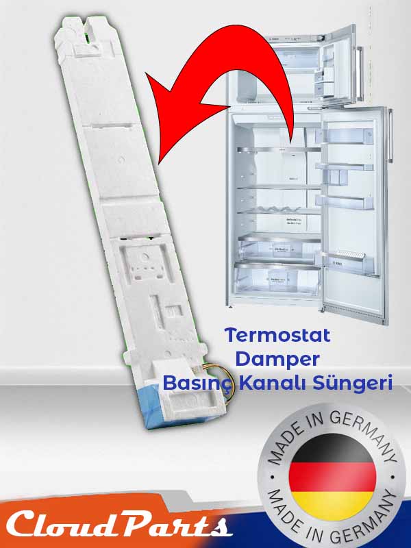 Bosch uyumlu buzdolabı termostat damper ve basınç kanalı süngeri tamir seti yedek parçası